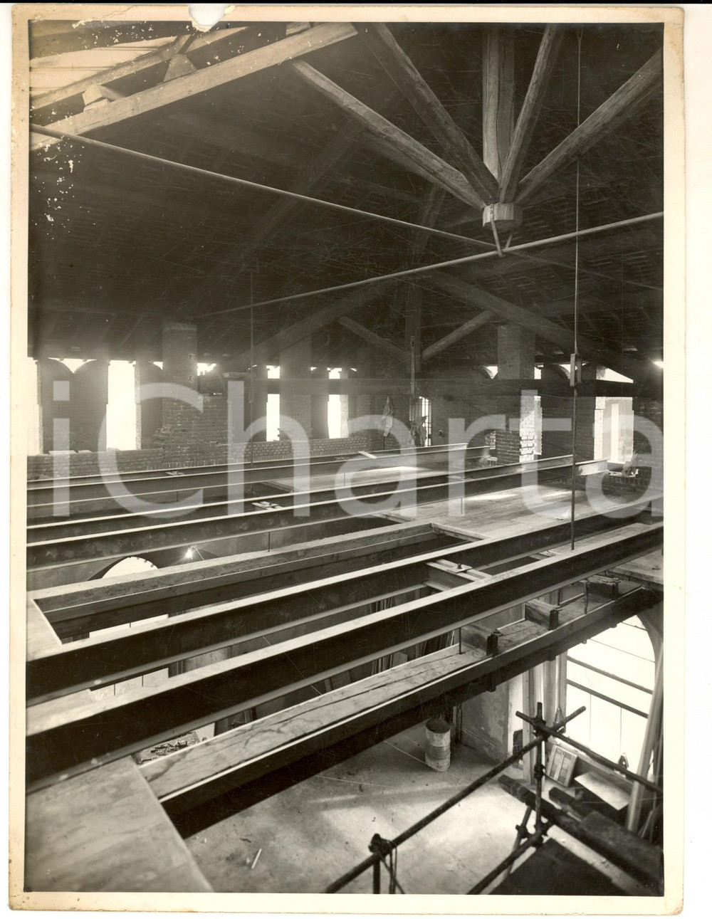 1955 ca MILANO Castello Sforzesco - Restauro BBPR - Interno torrione rotondo