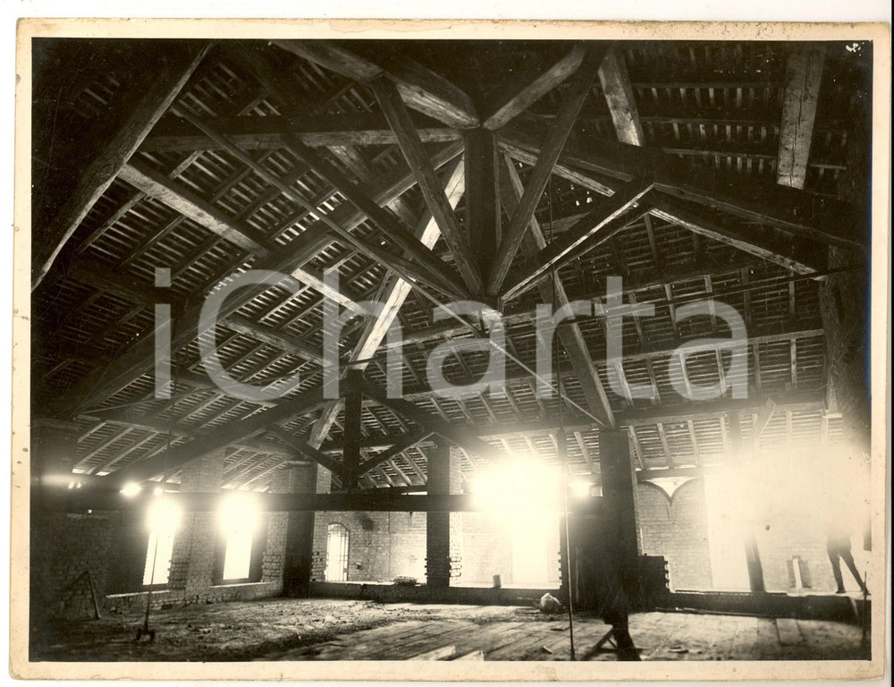 1955 ca MILANO Castello Sforzesco - Restauro BBPR *Sottotetto di torre quadrata