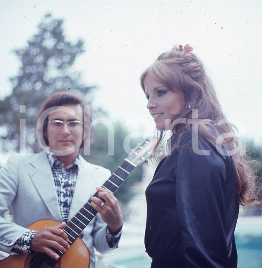 6X6cm NEGATIVO ORIGINALE * 1970ca ANTONELLA LUALDI con AL BANO