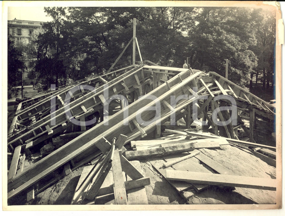 1955 ca MILANO Castello Sforzesco - Restauro BBPR - Impalcature esterne *Foto