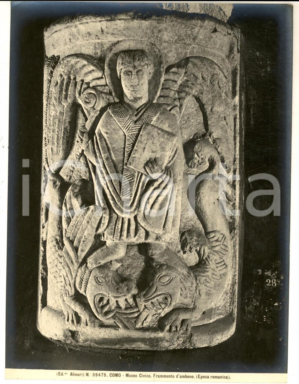 1935 ca COMO Museo Civico - Frammento d'ambone *Foto artistica ALINARI 19x24
