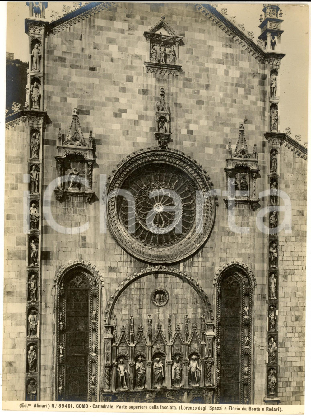 1935 ca COMO Cattedrale - Parte superiore della facciata *Foto artistica ALINARI