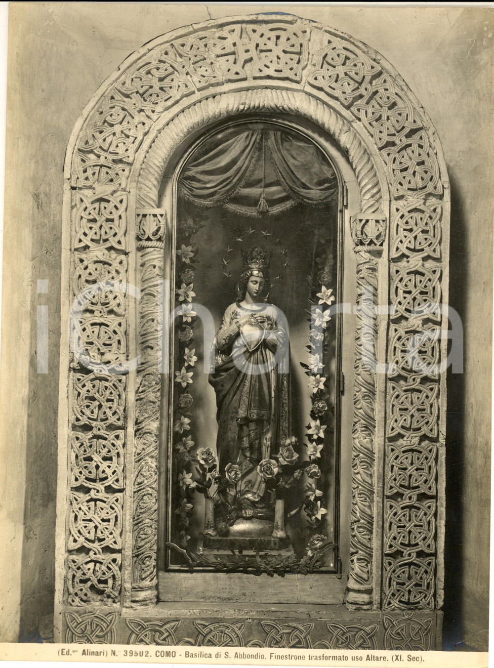 1935 ca COMO Basilica di S. Abbondio - Finestrone uso altare *Foto ALINARI 19x24