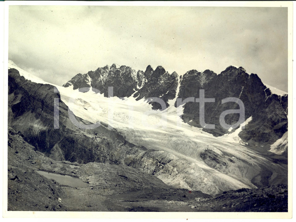 1950 ca ALPI LOMBARDE Veduta di un ghiacciaio *Foto VINTAGE 24x18 cm