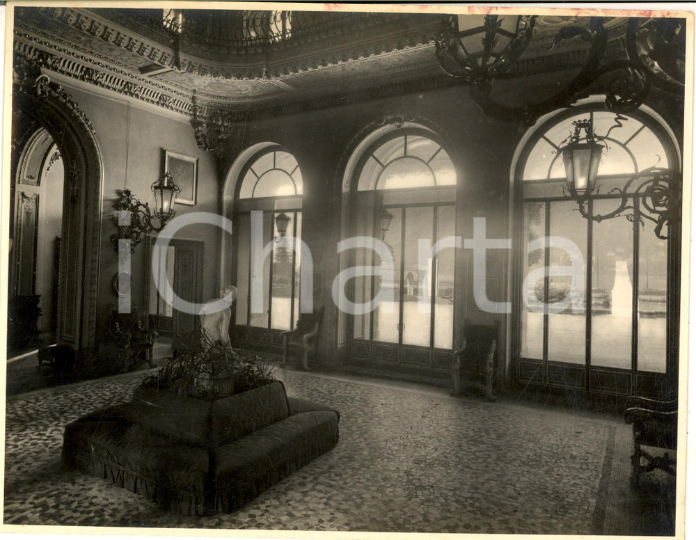 1935 ca COMO Villa OLMO - Salone d'ingresso con vista sul lago *Foto RARA 27x20