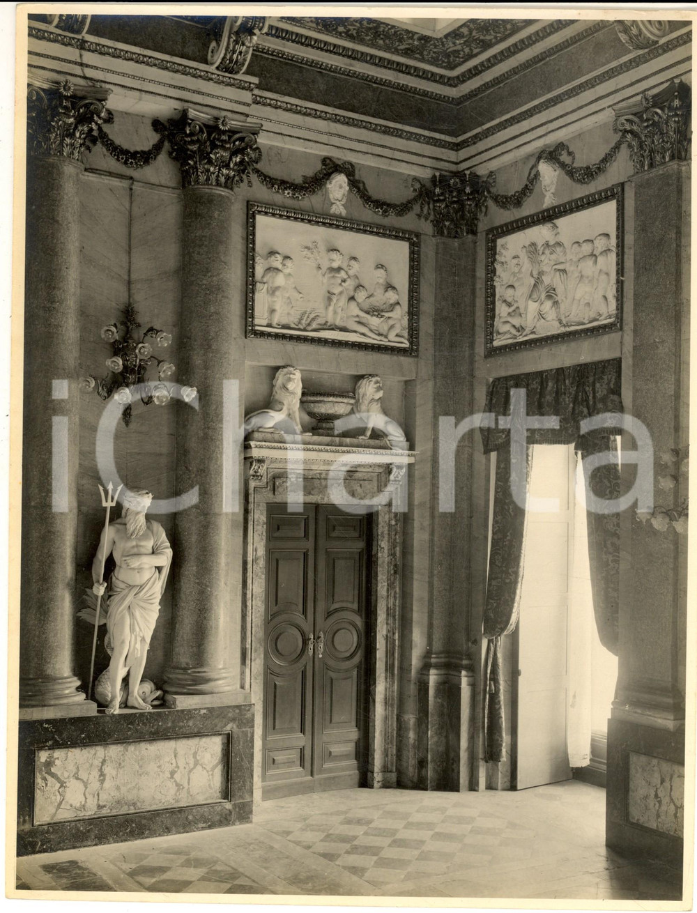 1935 ca COMO Villa OLMO - Salone da ballo con altorilievi e statue *Foto 