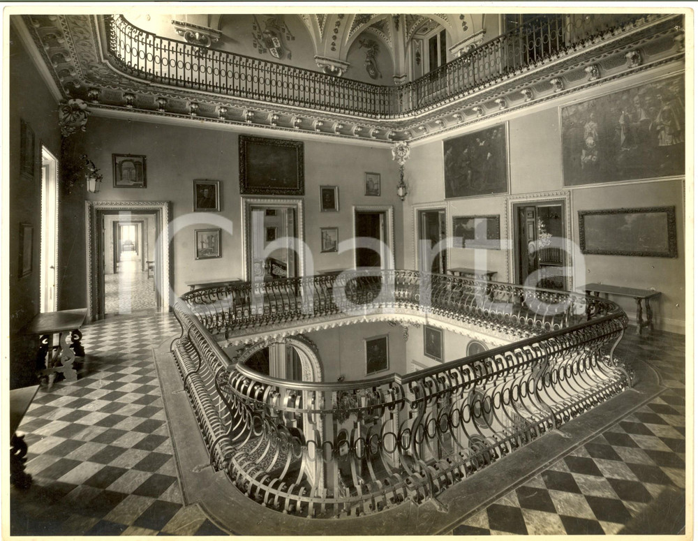 1935 ca COMO Villa OLMO - ODESCALCHI Interno con ballatoio *Foto VINTAGE 27x20