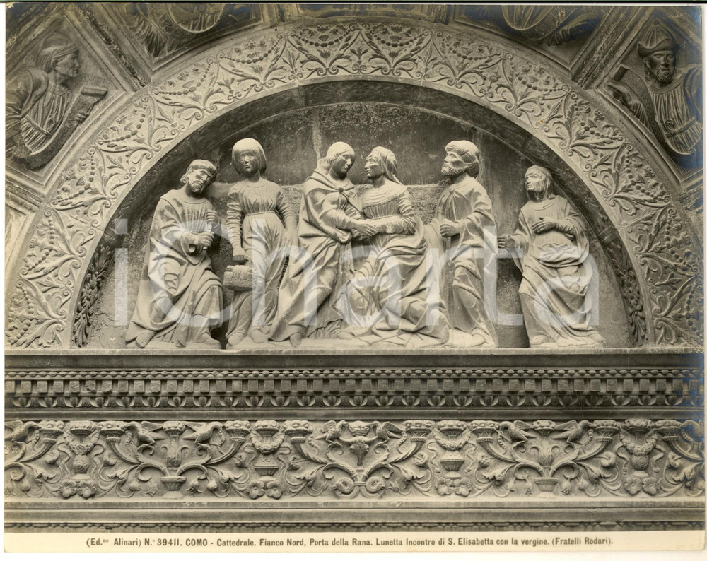 1935 ca COMO Cattedrale - Lunetta con S. Elisabetta e la Vergine *Foto ALINARI