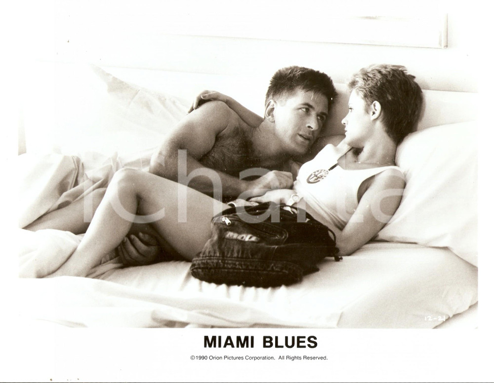 1990 MIAMI BLUES Jennifer Jason LEIGH wears an ALFA ROMEO camisole *Photo 25x20