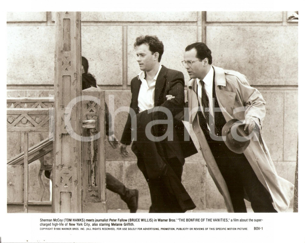 1990 BONFIRE OF THE VANITIES Tom HANKS Bruce WILLIS Movie by Brian DE PALMA Foto