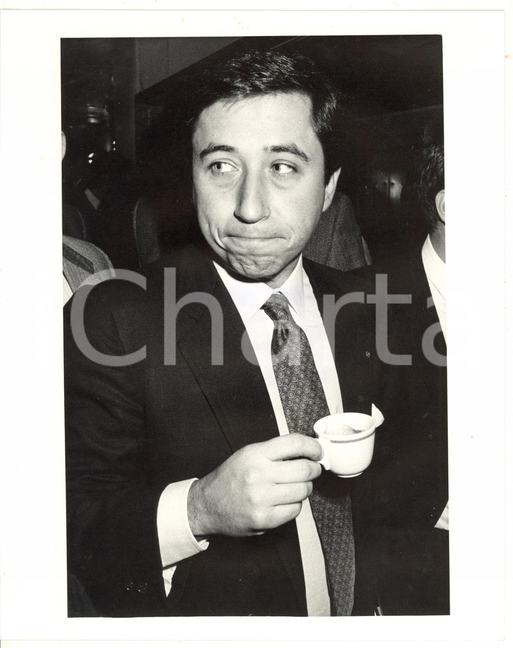 1990 ca CONFINDUSTRIA Antonio D'AMATO beve un caffè *Foto 20x25