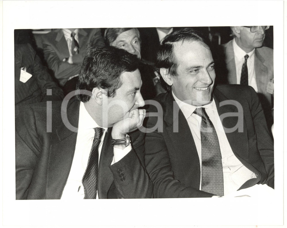1990 ca CONFINDUSTRIA Luigi ABETE con Carlo PATRUCCO *Foto 25x20