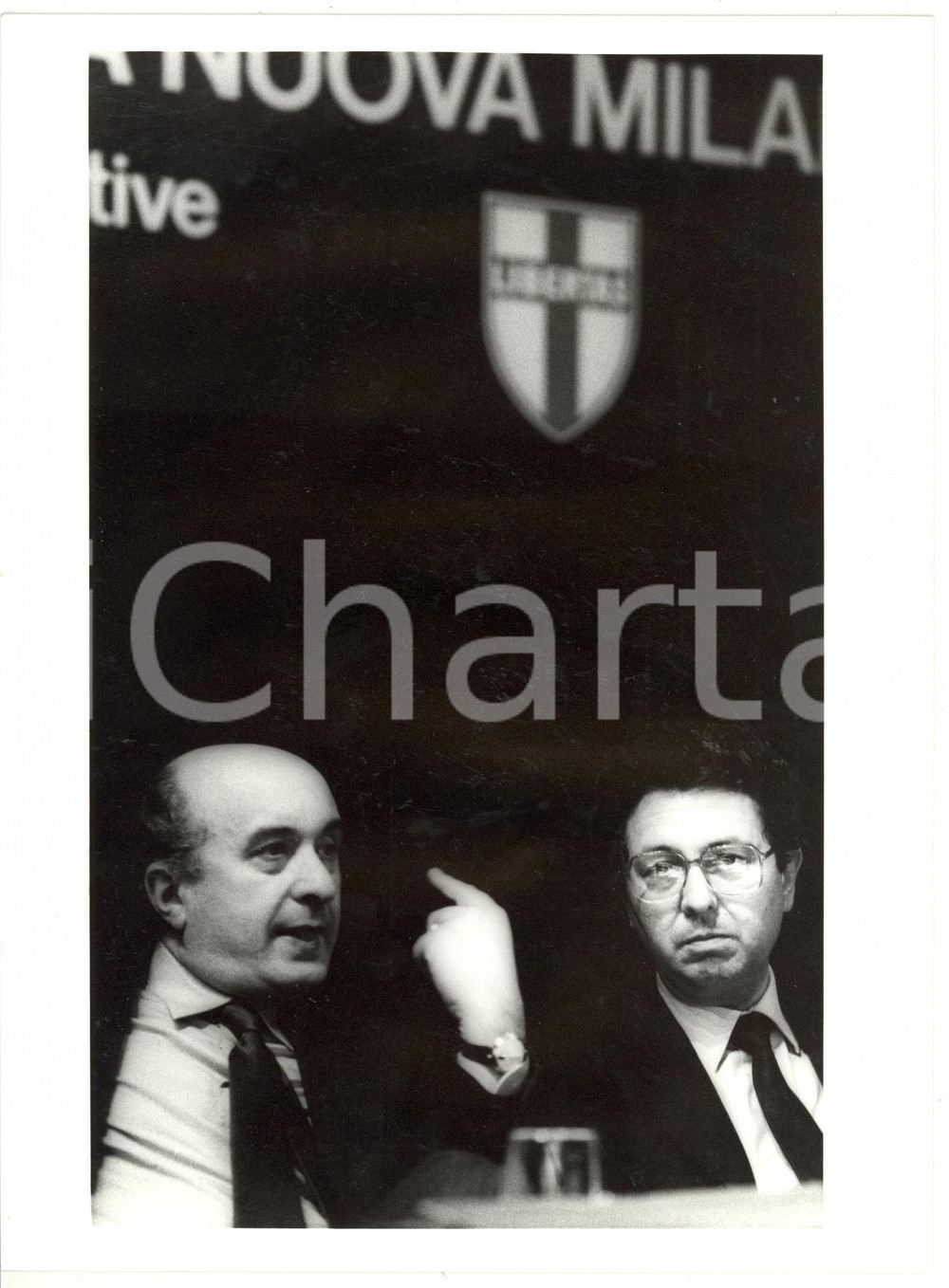 1985 ca MILANO Convegno DC - Roberto MAZZOTTA e Ciriaco DE MITA *Foto 18x24