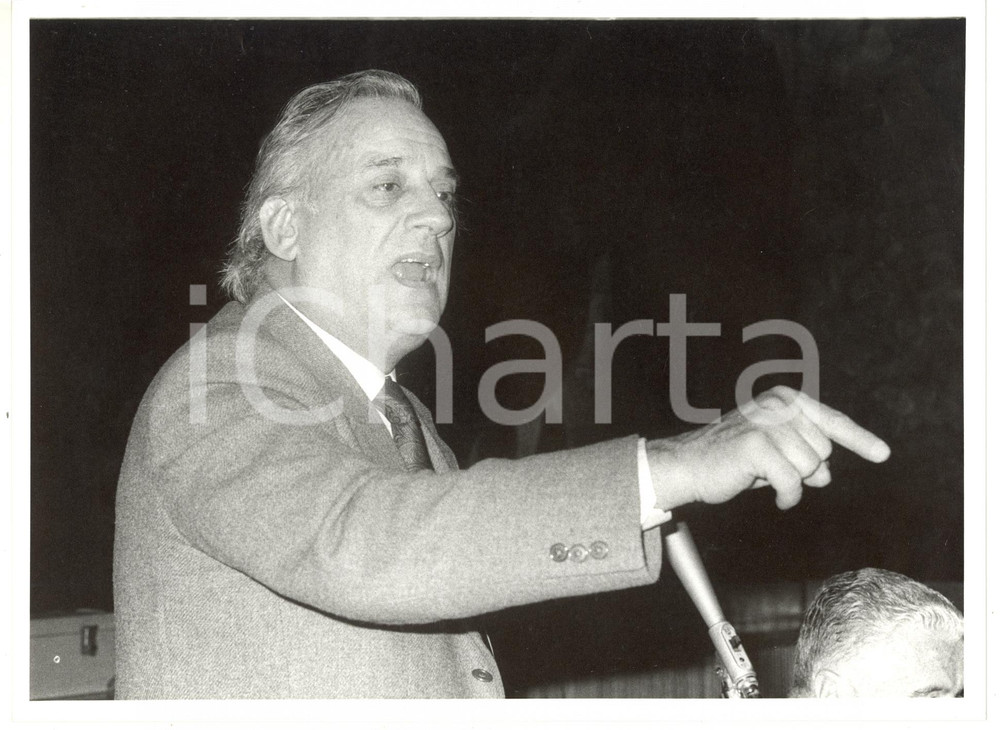 Fotografia d epoca originale 1985 ca ROMA Discorso di Alfredo BIONDI  Fotografia 24x18 cm 1