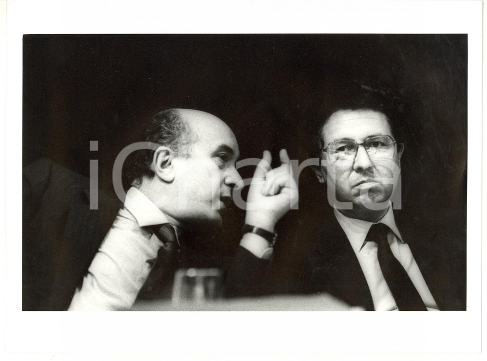 1985 ca MILANO Convegno DC - Roberto MAZZOTTA con Ciriaco DE MITA *Foto 24x18