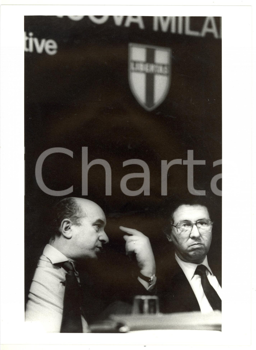 1985 ca MILANO Convegno DC - Roberto MAZZOTTA e Ciriaco DE MITA - Foto 18x24