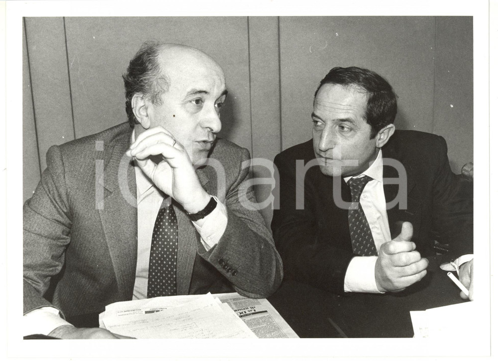 1985 ca ROMA - DC Ciriaco DE MITA a colloquio con Alessandro FONTANA *Foto 24x18