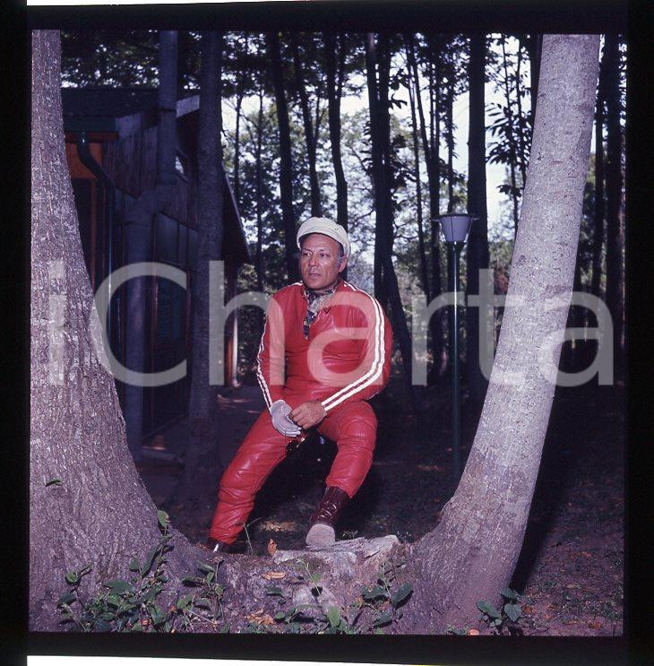 6X6cm NEGATIVO ORIGINALE * 1970ca CLAUDIO VILLA in tuta da motociclista (3)