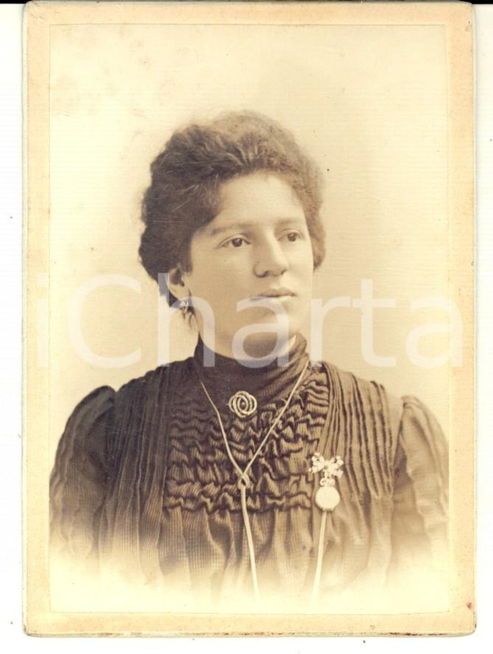 1910 ca MILANO Ritratto di Elvira GABRI VOLONTE' - Fotografia VINTAGE 8x11 cm