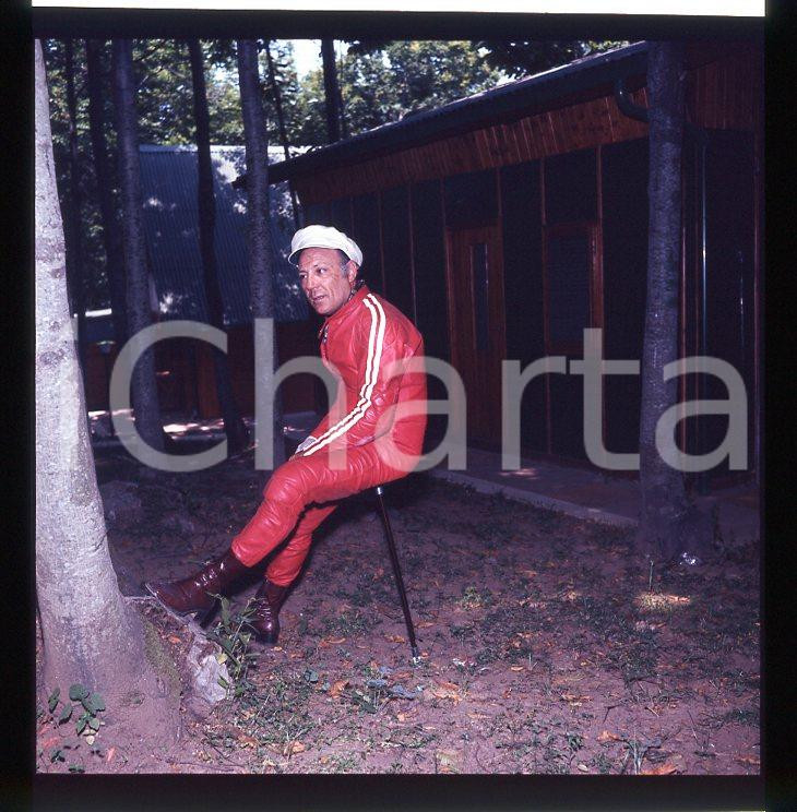 6X6cm NEGATIVO ORIGINALE * 1970ca CLAUDIO VILLA in tuta da motociclista (2)