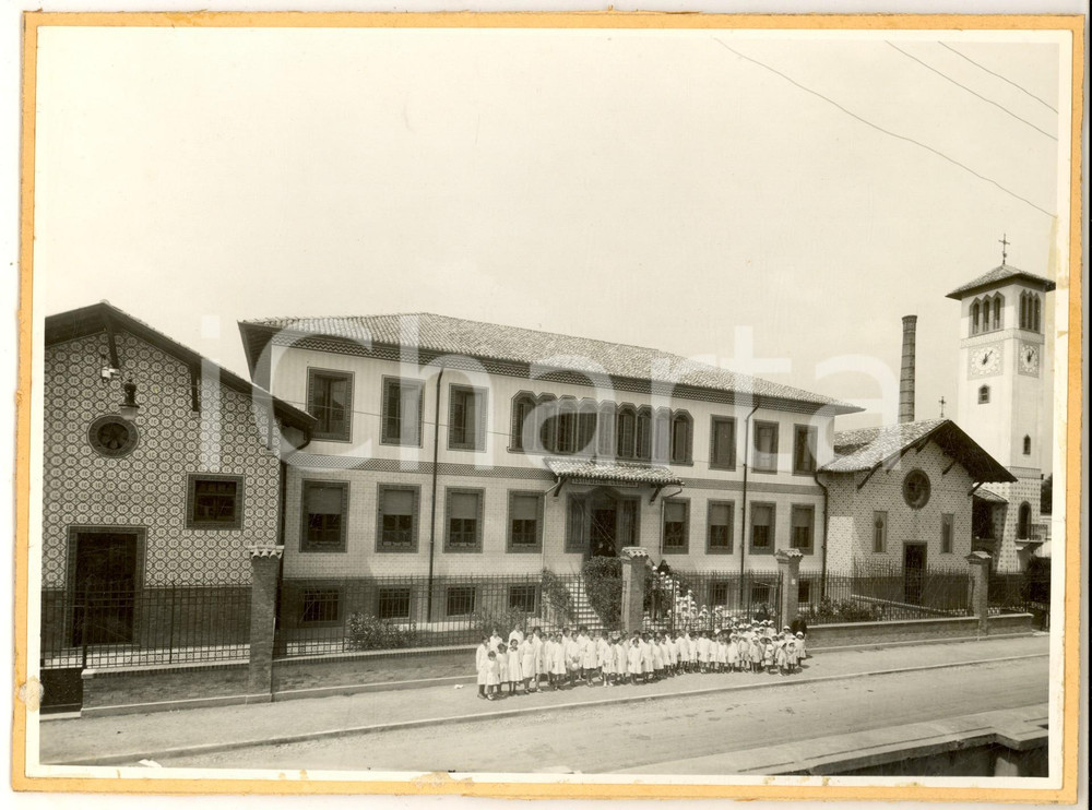 1930 ca MONZA Villaggio CEDERNA - Asilo e chiesa di San Francesco - Foto ANIMATA