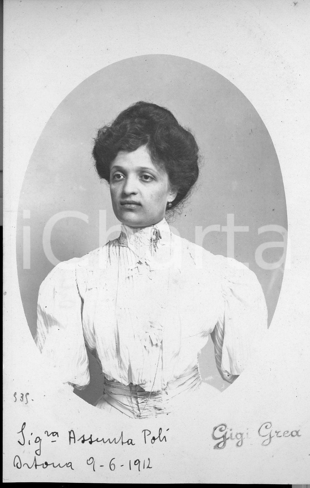 1912 ORTONA Fotoritratto della signora ASSUNTA POLI *autentico