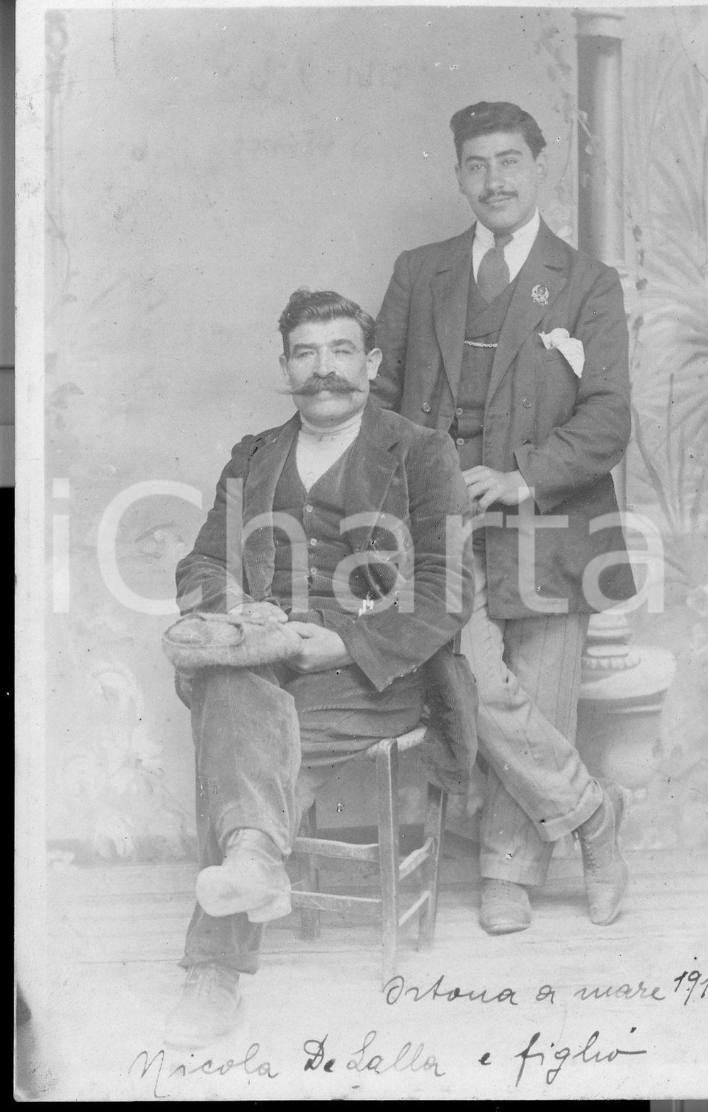 1911 ORTONA Fotoritratto di NICOLA DE LALLA e figlio *autentico 