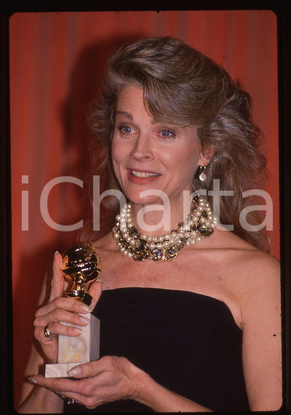 Fotografia d epoca originale 35mm vintage slide 1989 Golden Globe Award CANDICE BERGEN 1