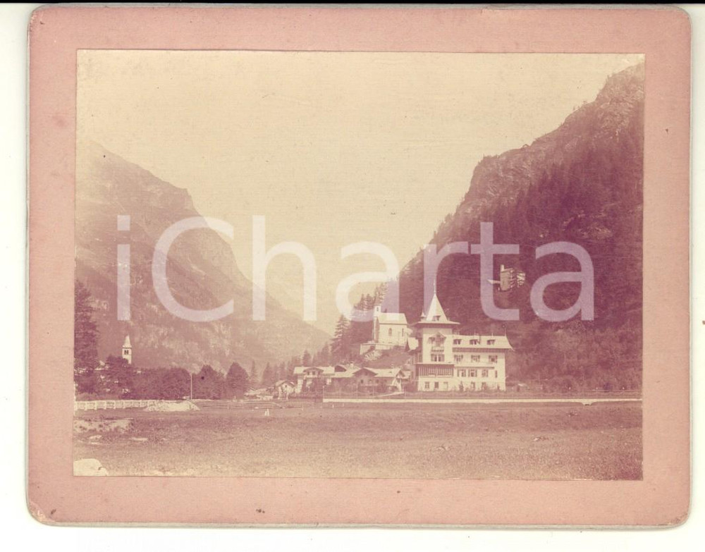 1890 ca GRESSONEY Veduta con VILLA MARGHERITA (BECK PECCOZ) - Foto RARA 13x10