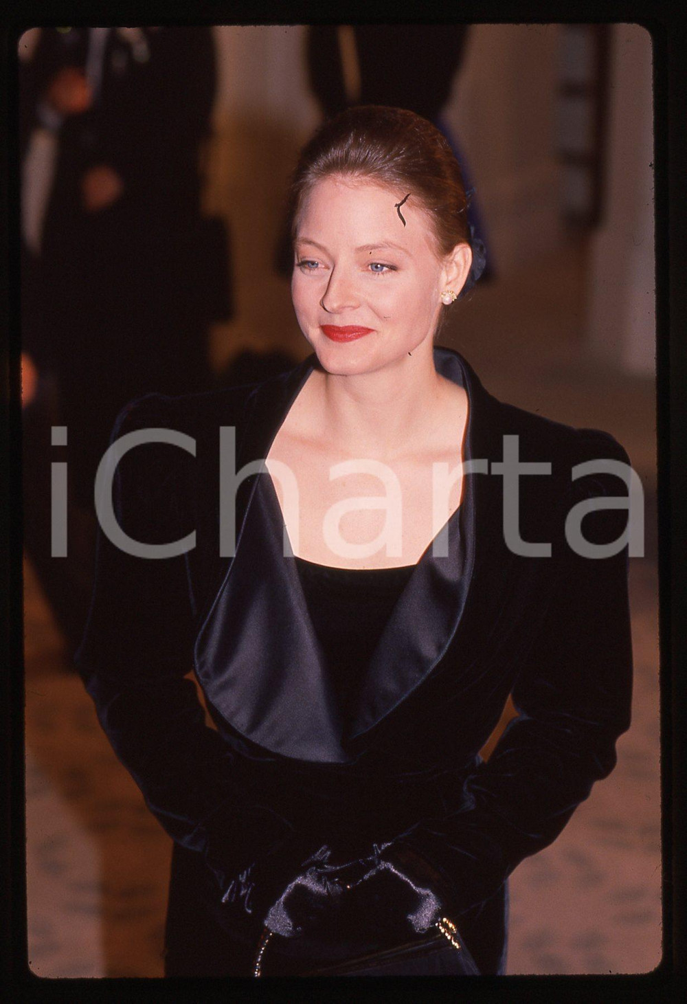 Fotografia d epoca originale 35mm vintage slide 1989 Golden Globe Award JODIE FOSTER 1
