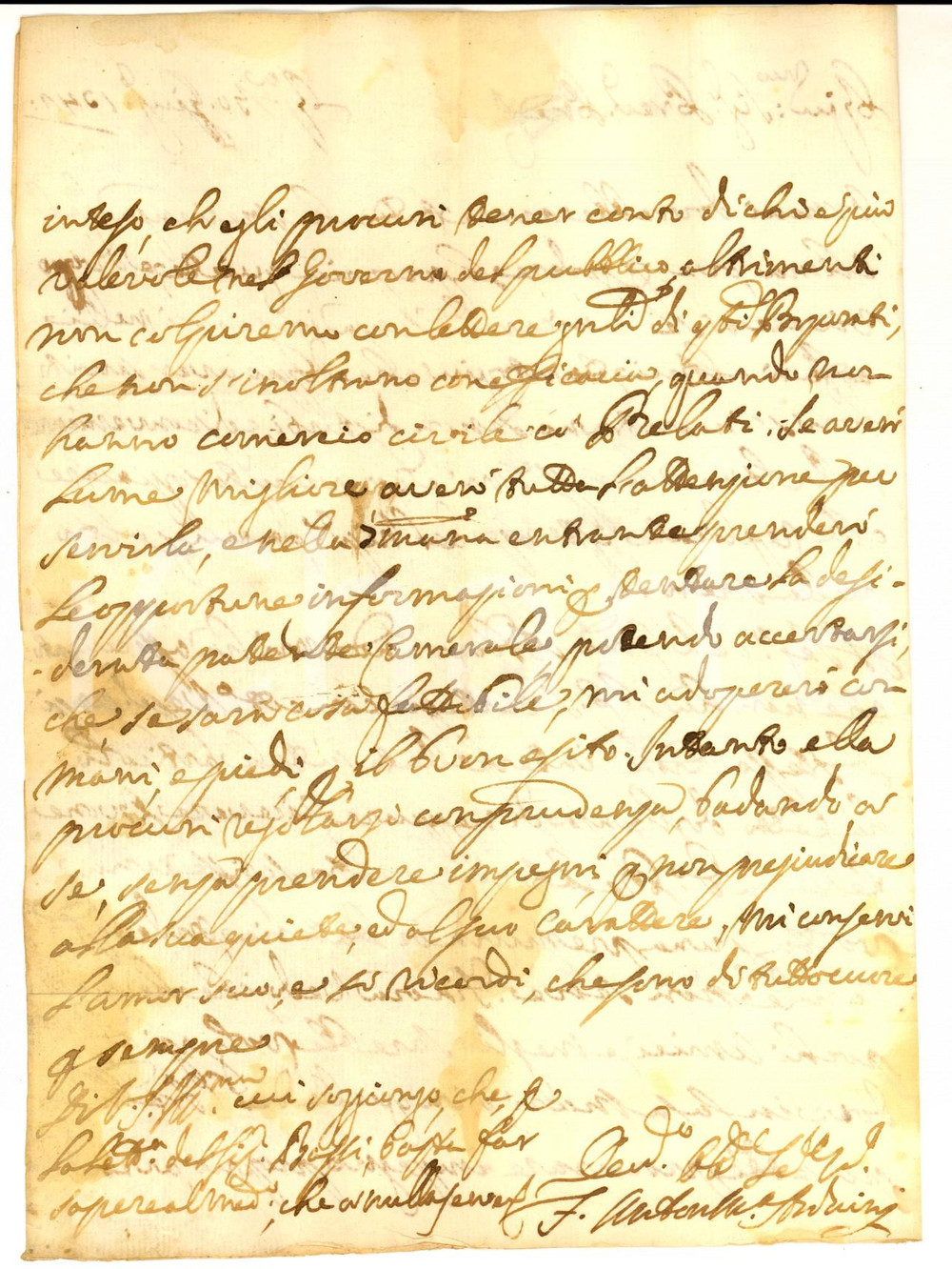 Documento originale, autentico 1742 ALBENGA Frate Anton Maria ARDUINI sul ricorso a un cardinale AUTOGRAFO 1