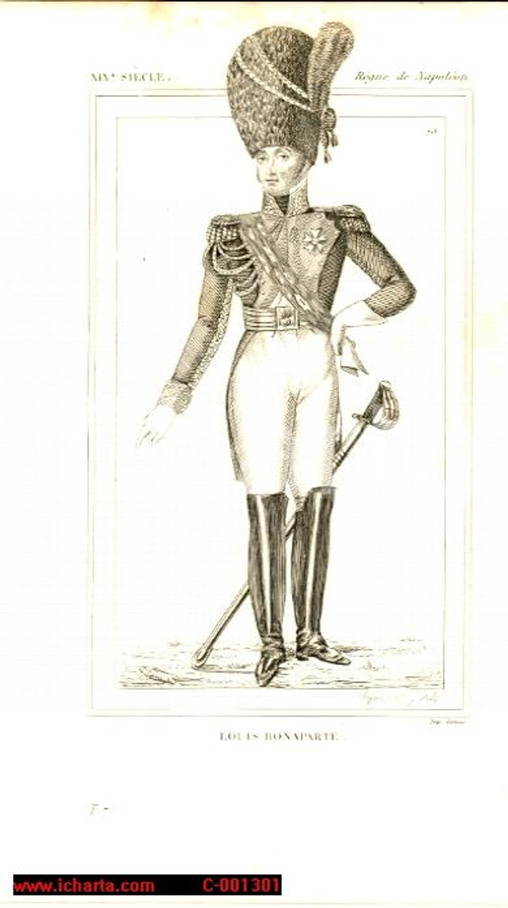 Stampa, bozzetto originale 1852 REGNE DE NAPOLEON Louis BONAPARTE - Costumes historiques *Gravure 1