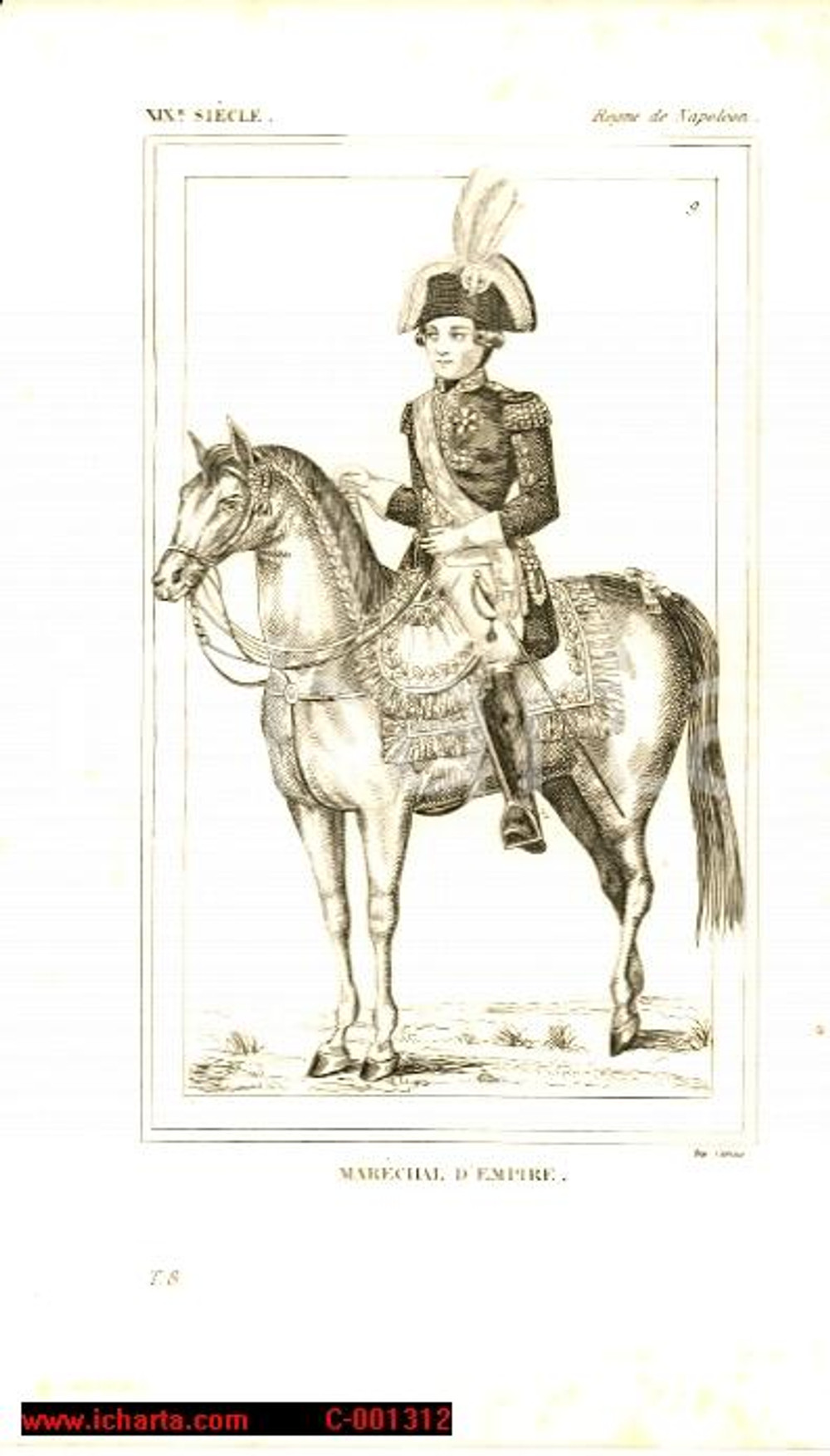 Stampa, bozzetto originale 1852 REGNE DE NAPOLEON Costume franÃ§ais - Marechal d'Empire *Inc. CAMUS 1