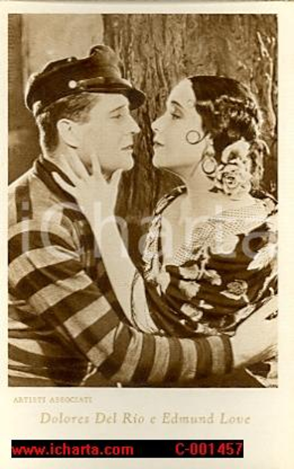 Cartolina originale da collezione 1940 DOLORES DEL RIO e EDMUND LOVE Cartolina ARTISTI ASSOCIATI FP NV 1
