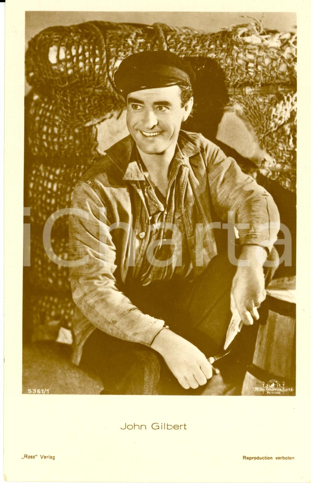 Cartolina originale da collezione 1950 ca JOHN GILBERT Ritratto fotografico Cartolina FP NV 1