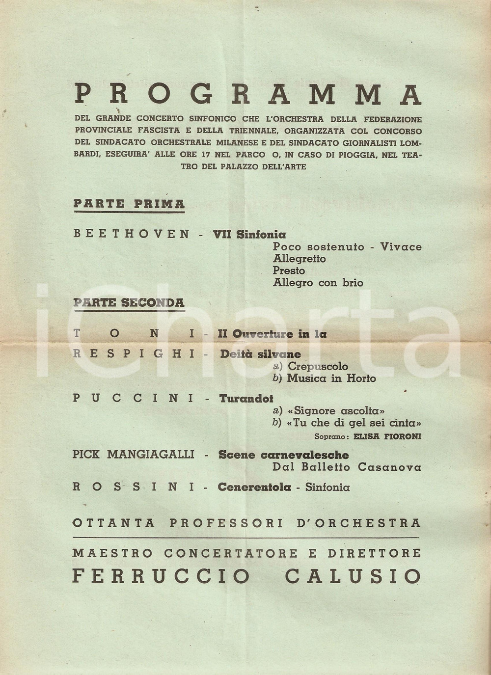 Materiale pubblicitario d’epoca 1936 Milano, IX Sabato Mus Fascista - VI Triennale 1