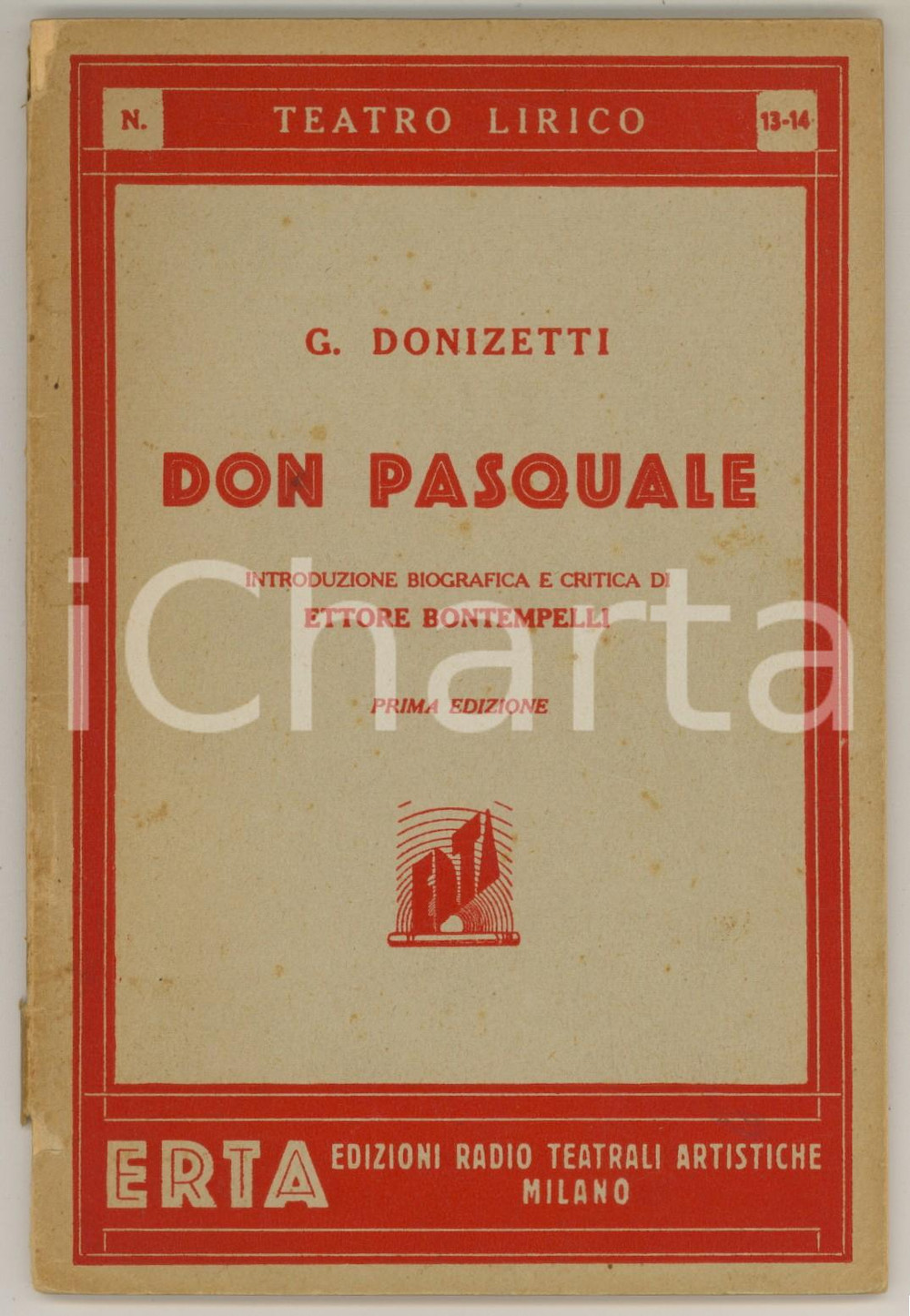 Oggetto da collezione cartaceo 1931 Gaetano DONIZETTI Don Pasquale  1 edizione ERTA 1