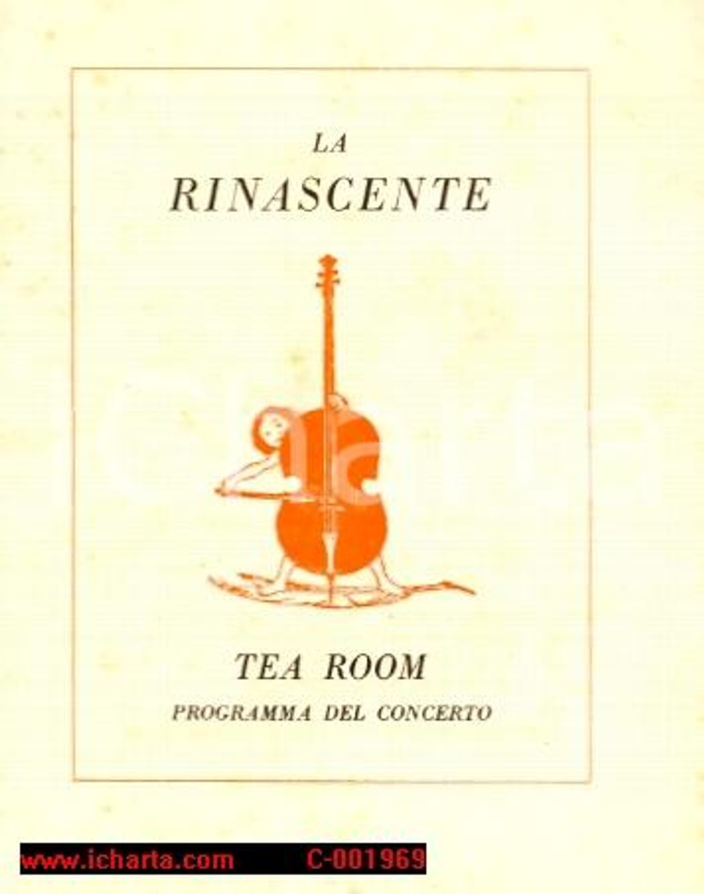 Materiale pubblicitario d’epoca 1922 MILANO  LA RINASCENTE - Concerto alla Tea Room *Programma 1