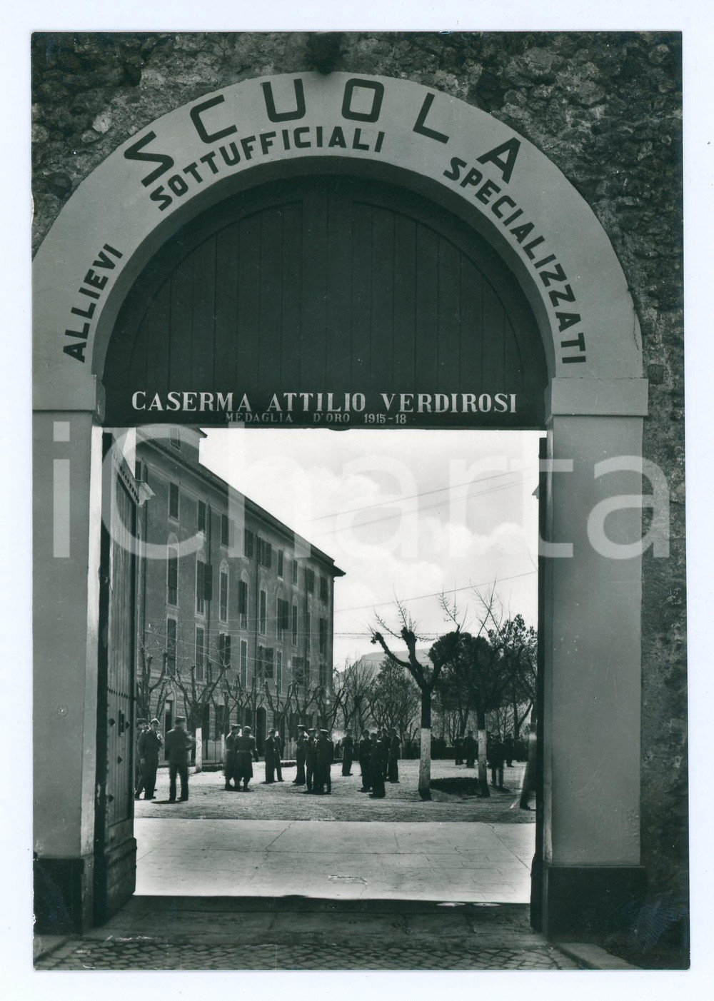 Cartolina originale da collezione 1950 RIETI Caserma Attilio Verdirosi - Cartolina  ANIMATA FG 1