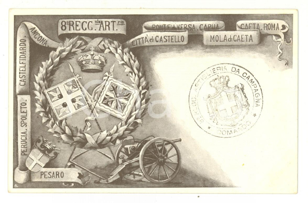 Cartolina originale da collezione 1900 ca REGIO ESERCITO 8Â° Reggimento Artiglieria Campagna *Cartolina RARA 1
