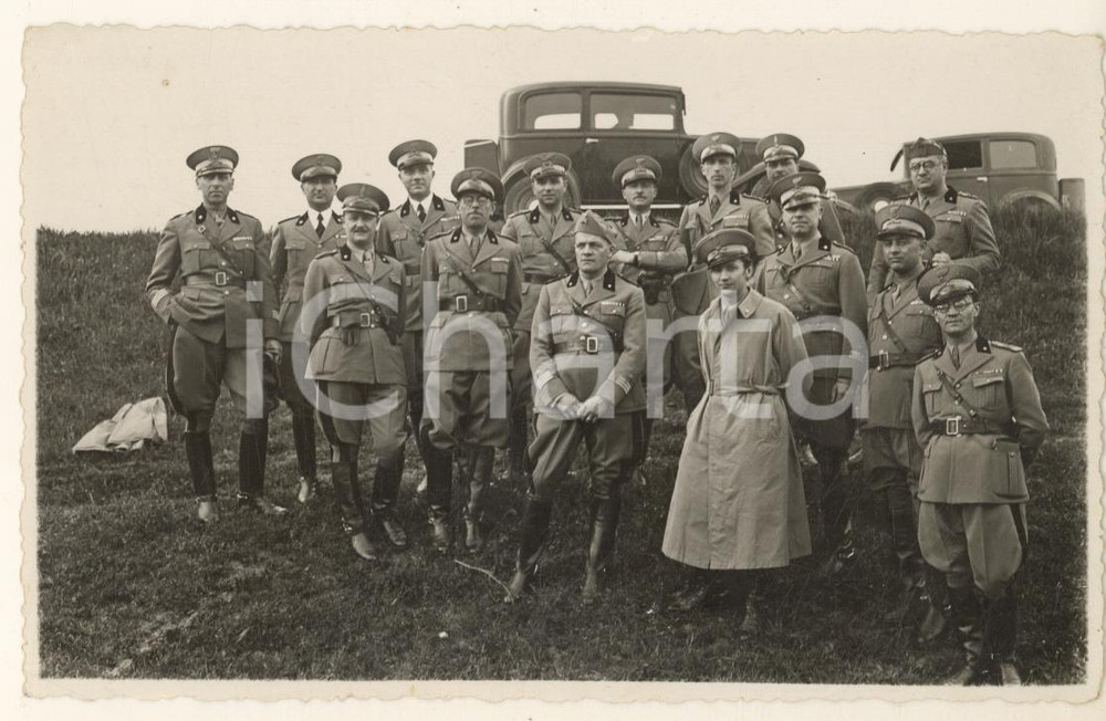 Fotografia d'epoca originale 1940 ca PADOVA Gruppo di ufficiali ARTIGLIERIA CAMPALE *Foto Nino NAPPARI 1