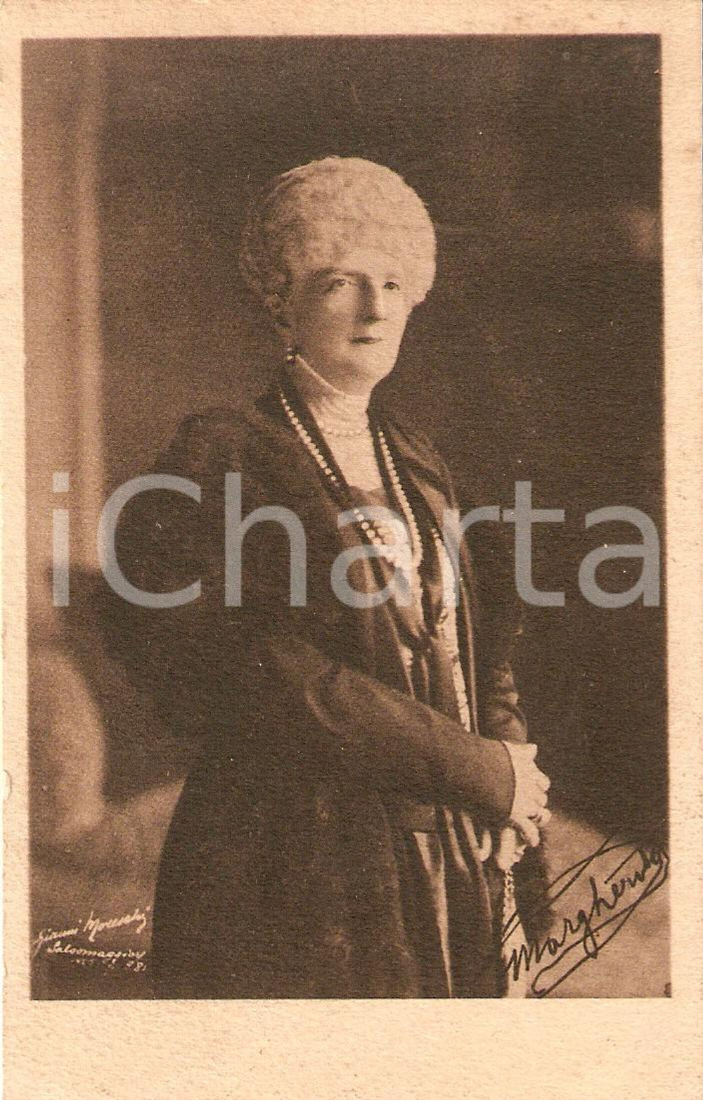 Cartolina originale da collezione 1925 Regina Margherita di Savoia - Cartolina ufficiale commemorativa 1