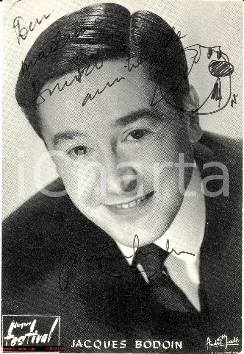 Autografo originale 1970 JACQUES BODOIN Fotocartolina con autografo 1