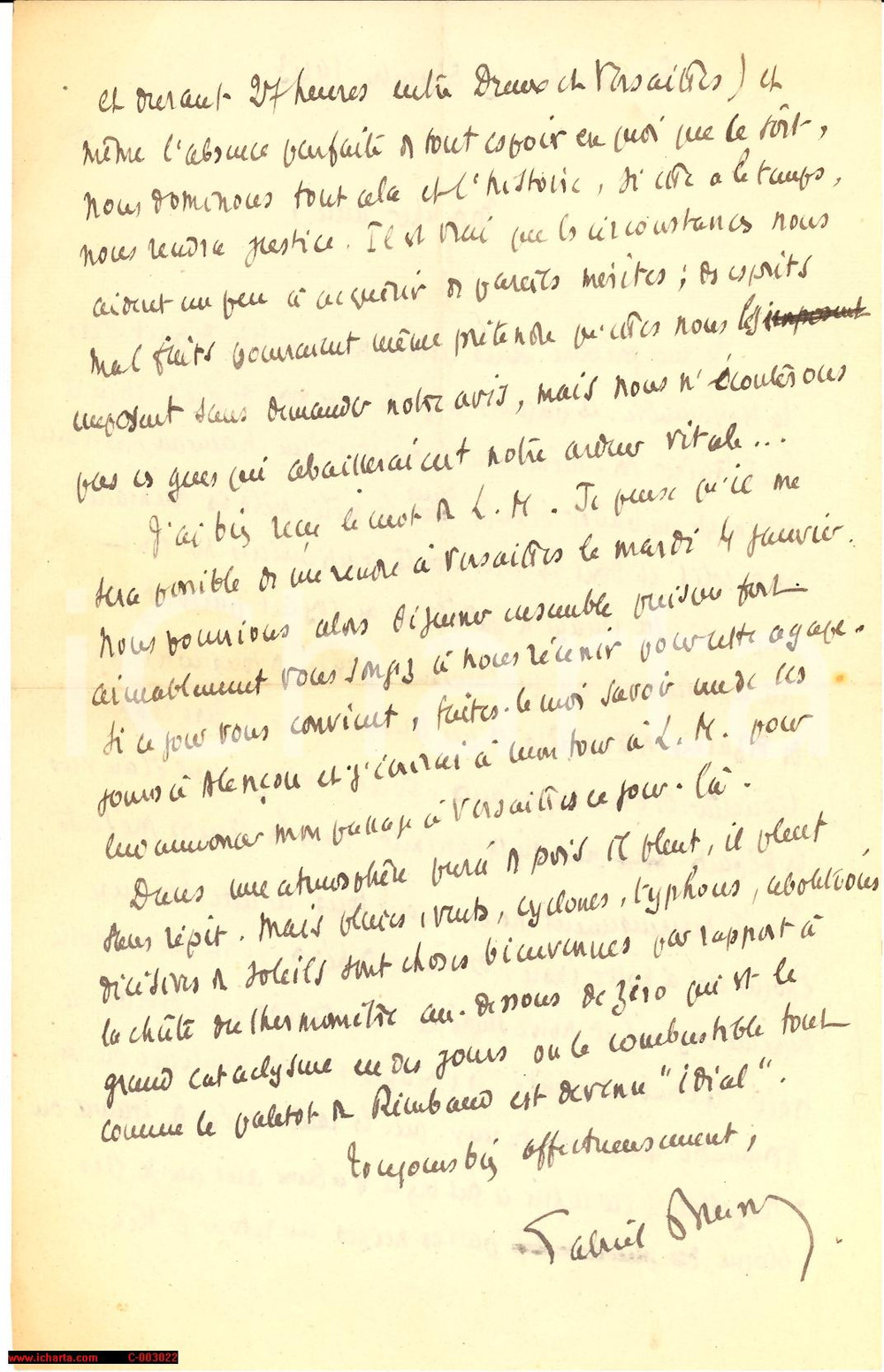 Autografo originale 1943 WW2 Gabriel BRUNET verso lo sbarco in Normandia - Autografo 1