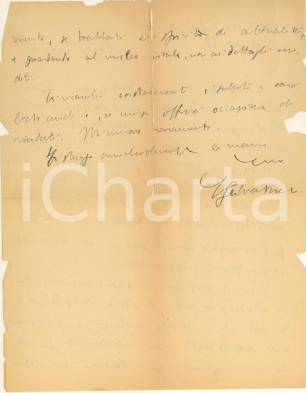 Autografo originale 1933 TORINO Luigi SALVATORELLI accetta di collaborare con L ESAME AUTOGRAFO 1