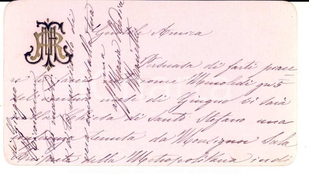 Autografo originale 1910 ca MILANO Maria RADICE MARIETTI invita un'amica a una conferenza religiosa 1