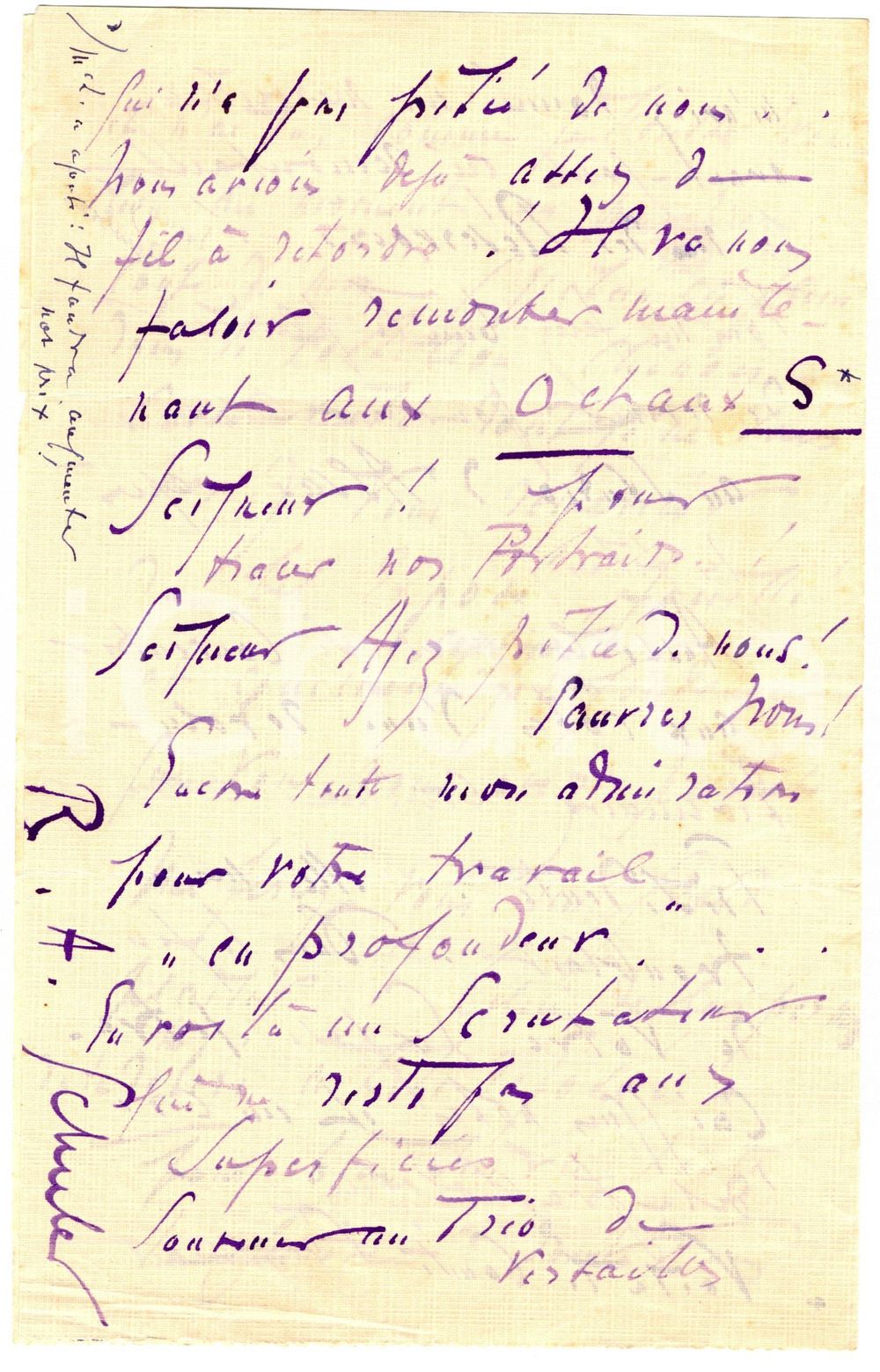 Autografo originale 1930 ca Grafologo R. A. SCHULER a un collega - Lettera autografa 1