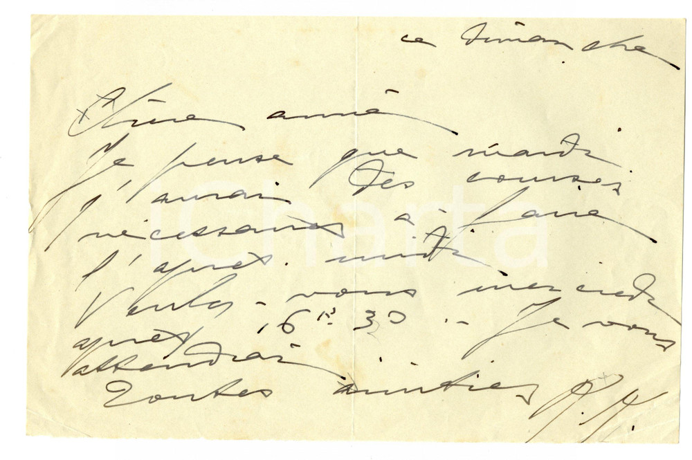 Autografo originale 1930 PARIS Message Magdalena THUMM KYNTZEL Ã  son amie - Autographe 1