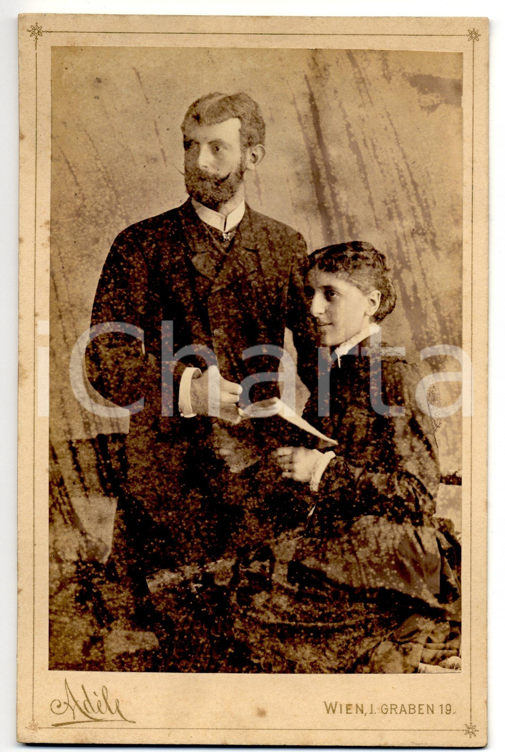Fotografia d'epoca originale 1883 Conte ADAMOVIC Marija JANKOWICZ vittima comunismo - Autografo 1