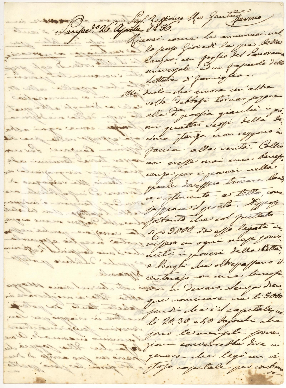 Autografo originale 1856 SANSEVERINO MARCHE Severino SERVANZI COLLIO sulle sventure di CAMOENS 1